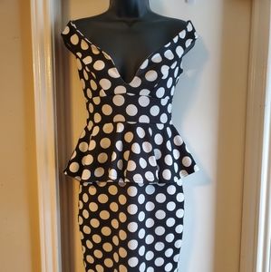 Polka dot cocktail dress